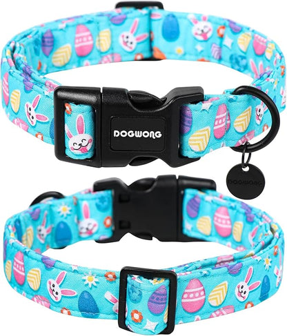 DOGWONG Easter Dog Collar, Colorful Egg Dog Collar Soft Durable Adjustable - Image 2