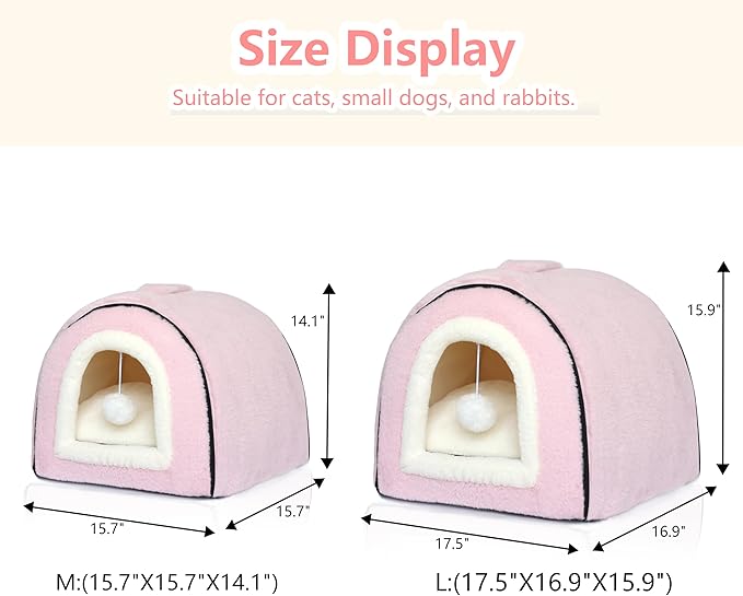 Cat Bed for Indoor Cats，Foldable cat cave，Anti-Slip & Water-Resistant - Image 7