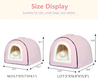 Cat Bed for Indoor Cats，Foldable cat cave，Anti-Slip & Water-Resistant - Image 7