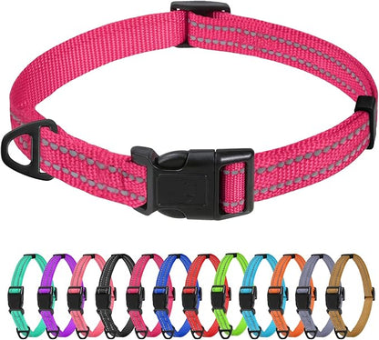 TagME Reflective Nylon Dog Collars, Adjustable Classic Pet Collar by TagME