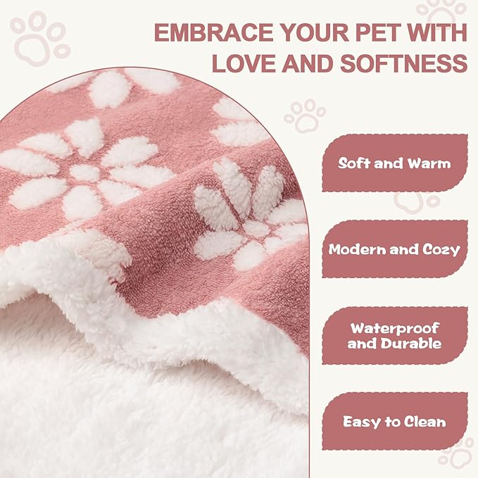 Waterproof Blanket for Dog Cat or Adult, Cute 3D Textured Flower Dog Blanket - Image 3