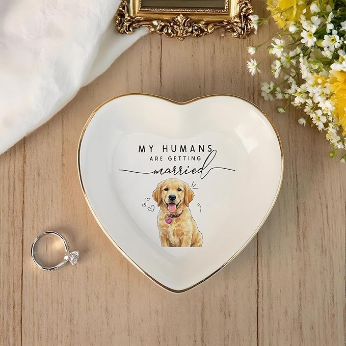 Custom Pet Portrait Watercolor Ring Dish, My Humans Are Getting Married Jewelry - Image 4
