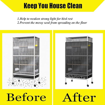 Bird Cage Seed Catcher Large Bird Cage Cover 118 * 31 inches Adjustable Net - Image 5