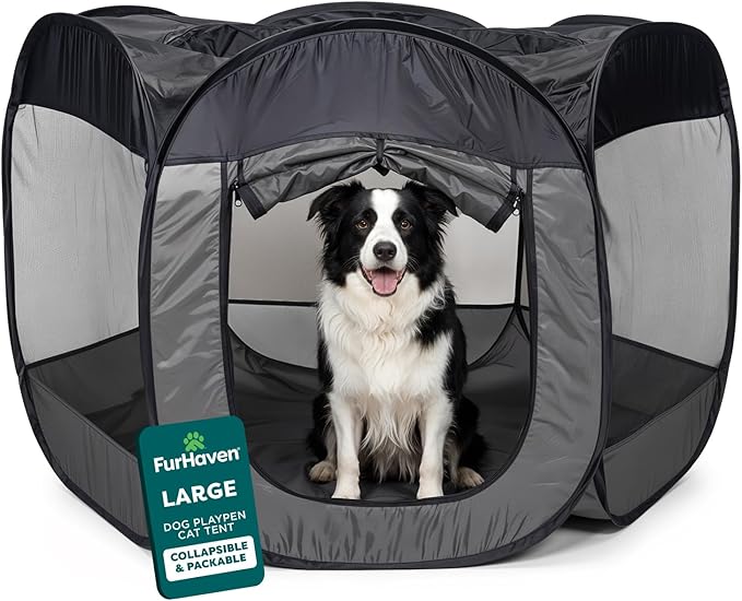 FurHaven Portable Pet Playpen for Dogs & Cats, Foldable Indoor Kitten Playpen by FurHaven