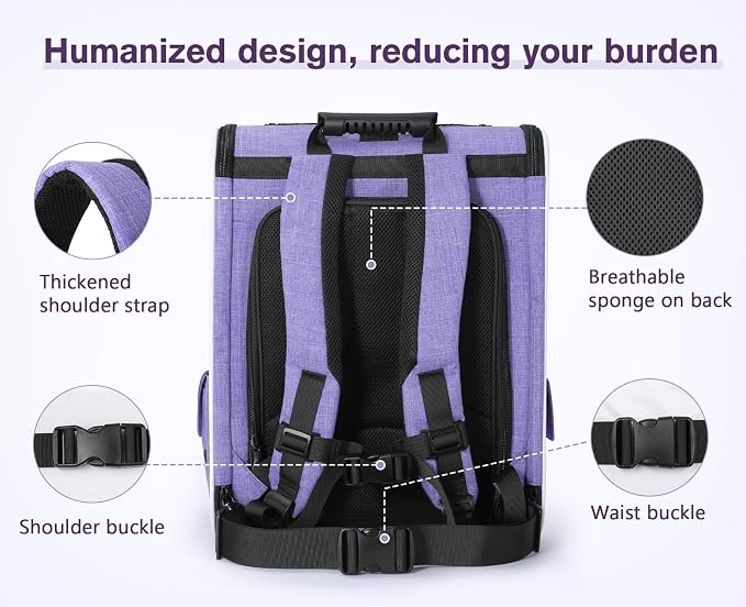 Pecute Cat Backpack Carrier Expandable, Pet Backpack - Image 6