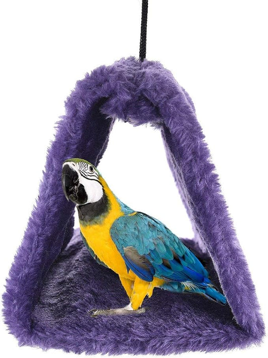 Winter Warm Bird Nest House Shed Hut Hanging Hammock Finch Cage Plush Fluffy - Image 2