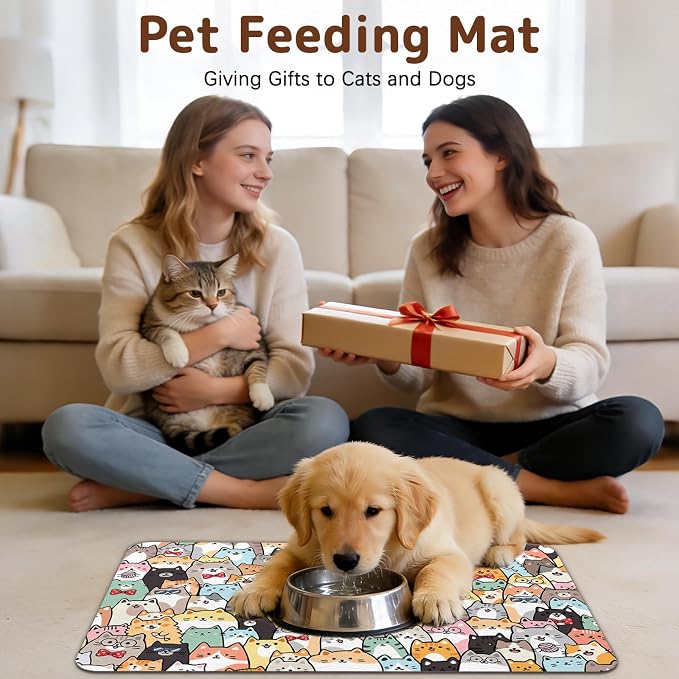 Dog Food Mat for Bowls, Absorbent Quick Dry Dog Cat Mats for Food and Water - Image 8