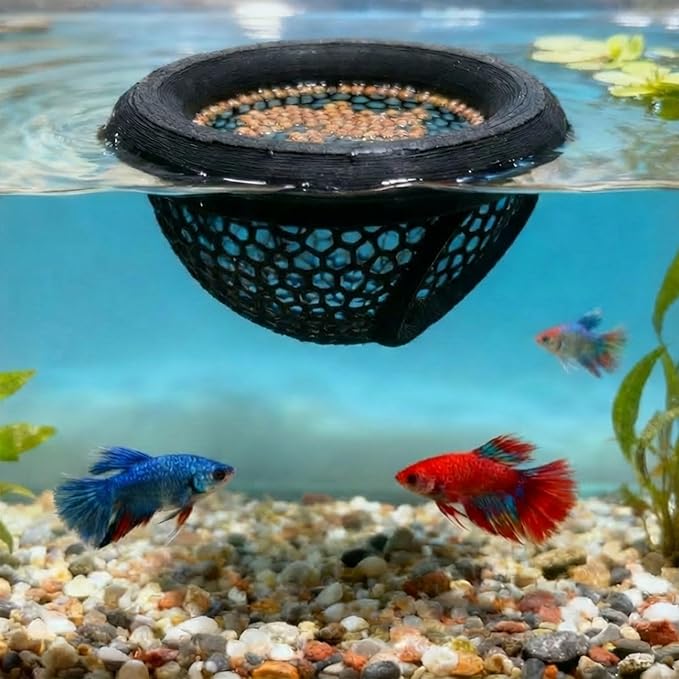 Aquarium Floating Betta Fish Skins, Betta or Shrimp Feeder, Cave and Hammock - Image 2