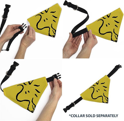 Peanuts Pet Bandana Peanuts Woodstock Pose Close Up Yellow Slip On Collar - Image 6