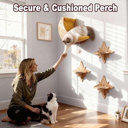 Cat Wall Shelves, Moon and Star Cat Wall Furniture - Image 2