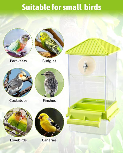 Hamiledyi Automatic Bird Feeder No Mess Bird Cage Feeder Seed Food Container - Image 8
