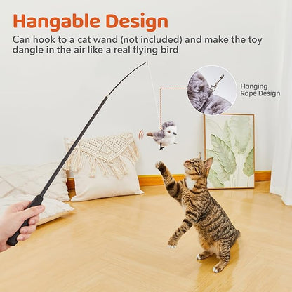 Potaroma Cat Toys Flapping Bird, Lifelike Sandpiper Chirp Tweet, Rechargeable - Image 6