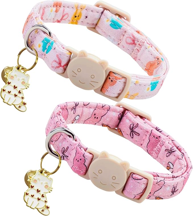 Elegant little tail 2 Pack Cat Collar- Easter Cat Collars Breakaway by Elegantlittletail