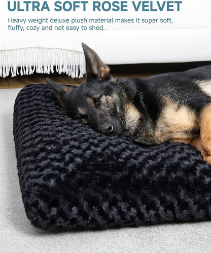 KSIIA Washable Dog Bed Anti-Slip Dog Crate Beds Deluxe Plush Kennel Pad Comfy - Image 2