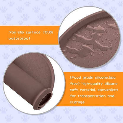 100% Waterproof 0.5" Raised Edge BPA Free Silicone Dog Food Mat, Pet Cat - Image 3