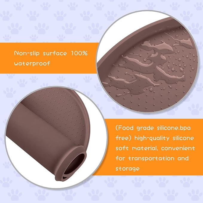 100% Waterproof 1.0" Raised Edge BPA Free Silicone Dog Food Mat, Pet Cat - Image 3