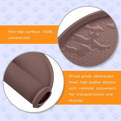 100% Waterproof 1.0" Raised Edge BPA Free Silicone Dog Food Mat, Pet Cat - Image 3