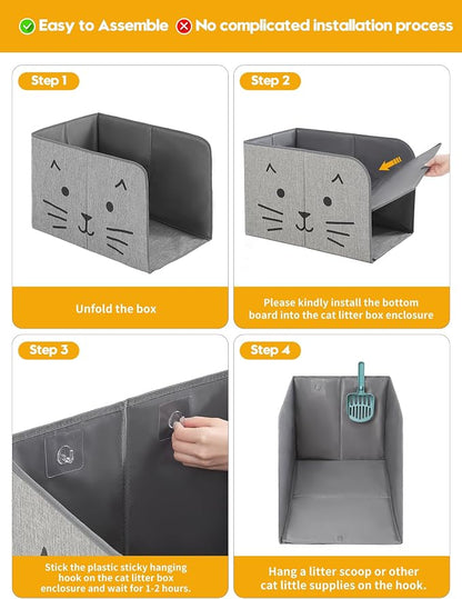 Waterproof Cat Litter Box Enclosure Splash Guard - Image 4