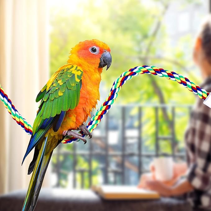 Weewooday 2 Pcs Bird Rope Perches Climbing Rope Bird Cage Accessories - Image 6