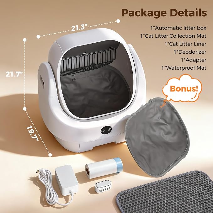 Open Top Automatic Litter Box, Odor Control, Ready to Use, Self Cleaning Litter - Image 9