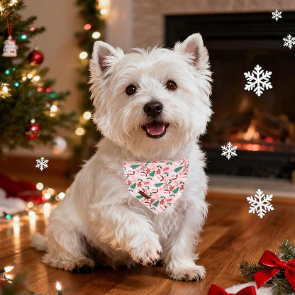 Christmas Dog Bandana–Christmas Red & Green Plaid Triangle Scarf - Image 3