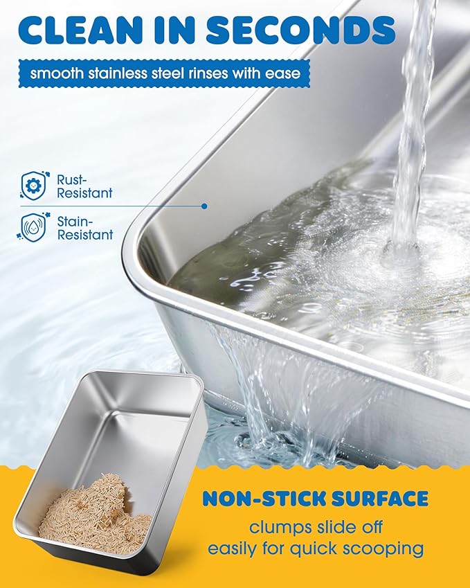 Stainless Steel Cat Litter Box, Metal Litter Box - Image 3