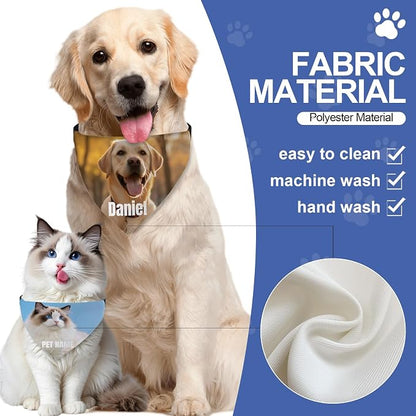 Custom Dog Bandana with Photo Personalized Dog Bandana Custom Image & Text - Image 5