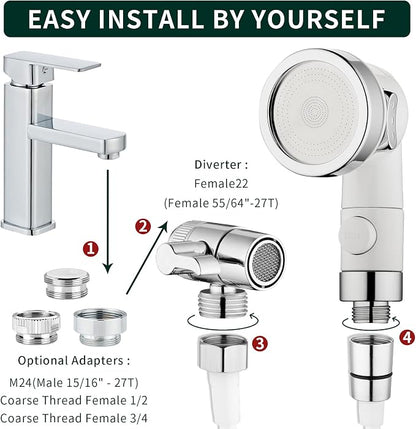 ZCONIEY Sink Faucet Sprayer Attachment, Shower Head Attaches To Tub Faucet - Image 6