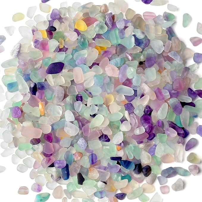Fluorite Aquarium Gravel Rocks Natural Tumbled Healing Crystal Chips Bulk by YATOJUZI