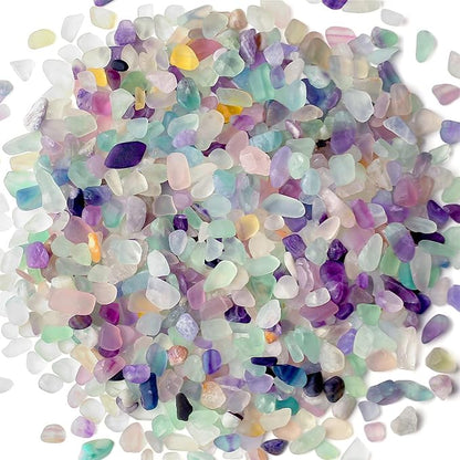 Fluorite Aquarium Gravel Rocks Natural Tumbled Healing Crystal Chips Bulk by YATOJUZI
