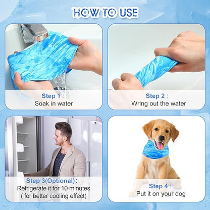 Talltalk 5 Pieces Dog Cooling Bandanas Neck Wraps Ice Scarf Pet Dog Cooling - Image 7