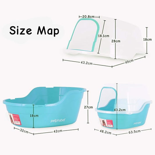 Petphabet Jumbo Hooded Cat Litter Box, Extra Large - Image 2