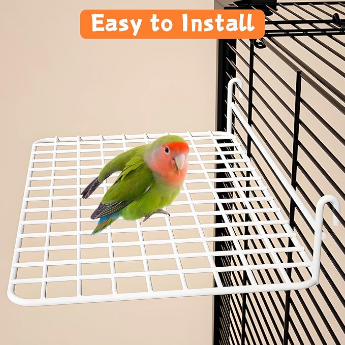 BNOSDM 4 PCS Bird Perches Platform, Stainless Steel Grid Platform - Image 5