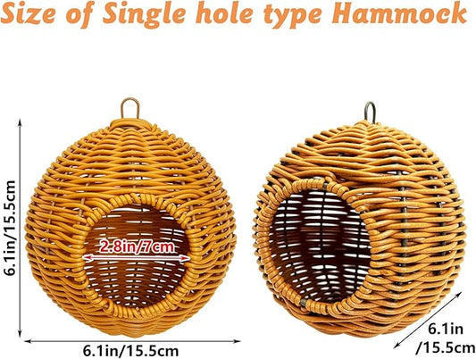 BNOSDM Rattan Bird Nest Parrot Nesting House Parakeet Hanging Swing Soft - Image 2