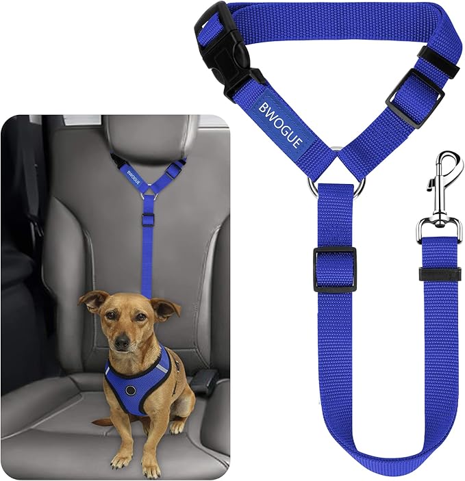 BWOGUE Pet Dog Cat Seat Belts, Car Headrest Restraint Adjustable Safety Leads by BWOGUEPetHome