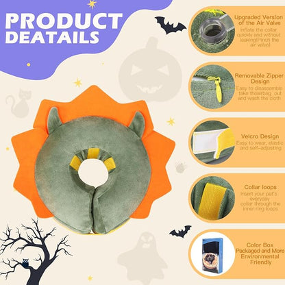 IEUUMLER Inflatable Recovery Dog Collar, Protective Donut Cone, Adjustable Soft - Image 4