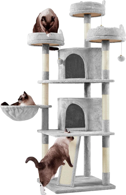 Yaheetech 68.5in Cat Tree for Large Cats, Large Condo, Stable Pet Play House by Yaheetech