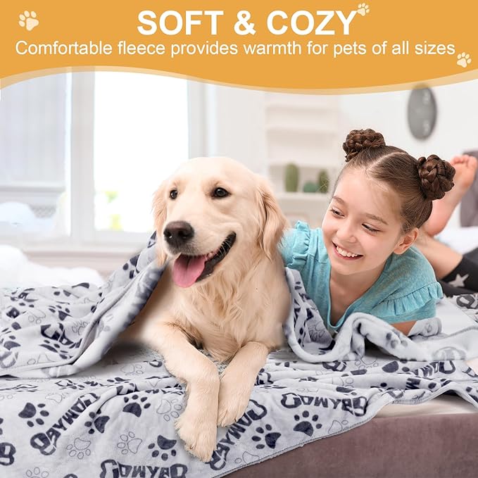 Soft Dog Blankets for Large Dogs & Cat Flannel Blanket Washable, 1 Pack 3 - Image 4