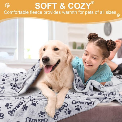 Soft Dog Blankets for Large Dogs & Cat Flannel Blanket Washable, 1 Pack 3 - Image 4
