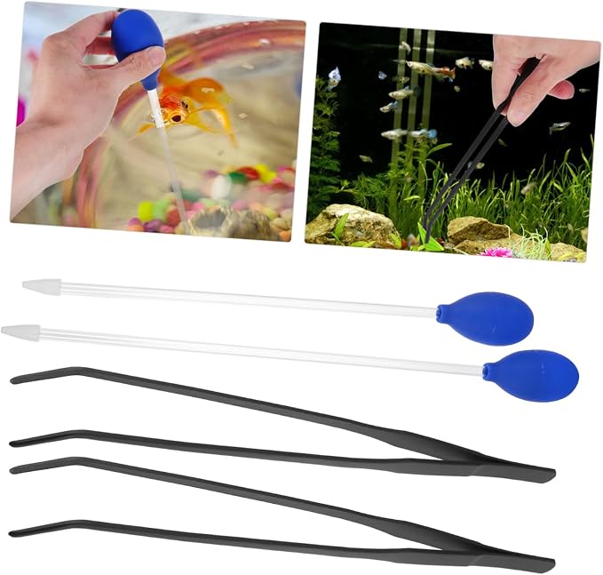 Yardwe 4pcs Aquarium Tank Cleaner Tools Set Tweezers Pipette Easy Water Change - Image 2