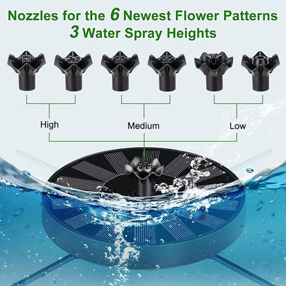 Solar Fountain Pump with Spray Height Adjustment, Upgrade Glass Solar Bird Bath - Image 5