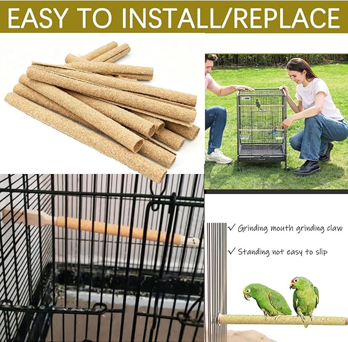 20-Pack Sanded Perch Covers for Parakeets - Image 5