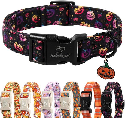 Halloween Dog Collar Spooky Fun Pumpkin Puppy Collar by Babolepet