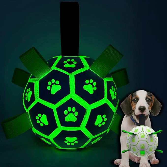 QDAN Glow in The Dark Dog Toys Soccer Ball by QDAN