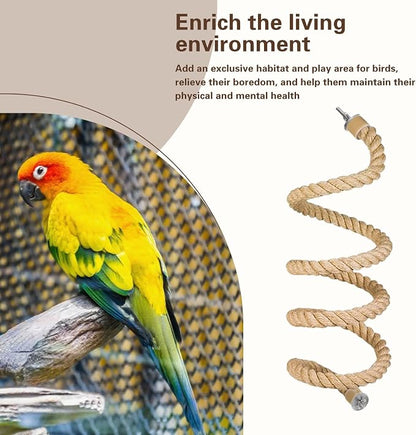 Bird Rope Perch for Parrots, Bird Cage Climbing Rope Toys Accessories, Bendable - Image 5