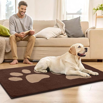 Buganda Dog Door Mat for Muddy Paws, Absorbent Dirt Trapper Washable Indoor - Image 8