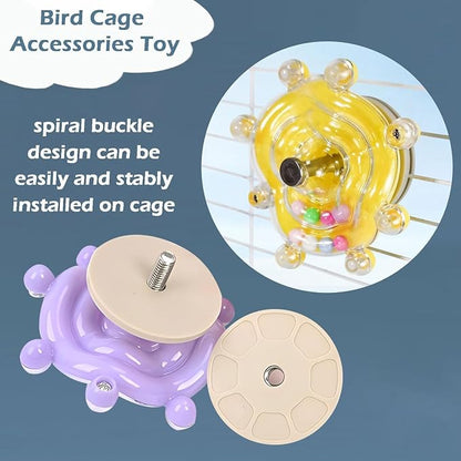 Bird Toys for Parakeets, Colorful Parakeet Toys Wheel, Interactive Spinner - Image 4
