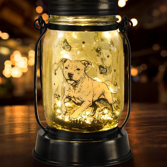 Pit Bull Gifts for Women/Men Pit Bull Solar Lanterns Mom Birthday Pibble Dog - Image 8