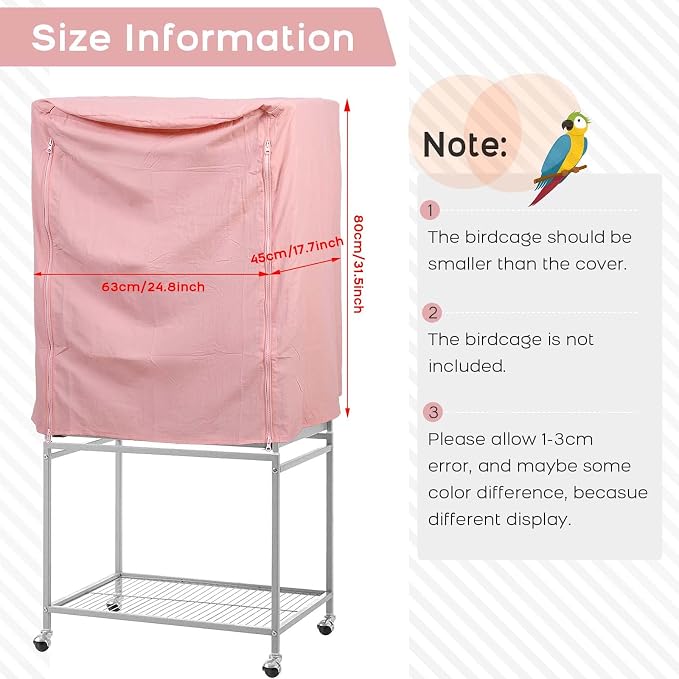 QBLEEV Birdcage Covers, Breathable Parrot Cage Cover Shade, Universal Blackout - Image 5