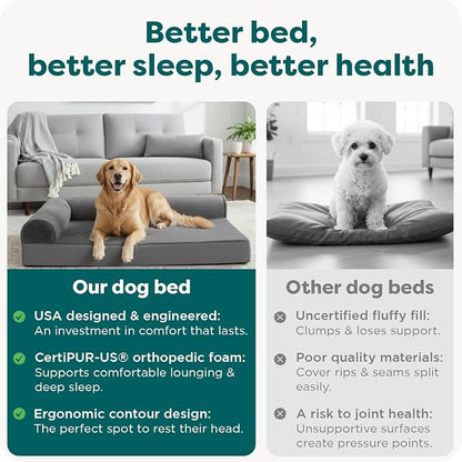 FurHaven Orthopedic Dog Bed for Large Dogs, L-Shaped Chaise Mattress - Image 7